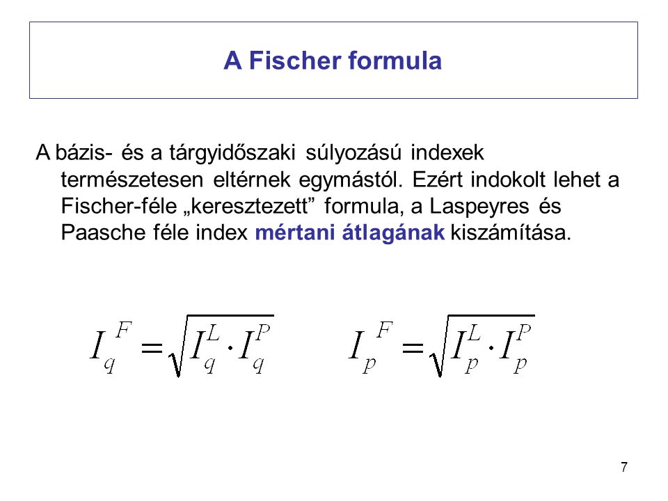 A Fischer formula