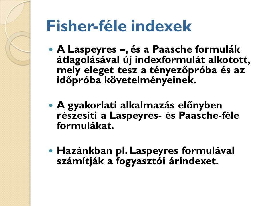 Fisher-féle indexek