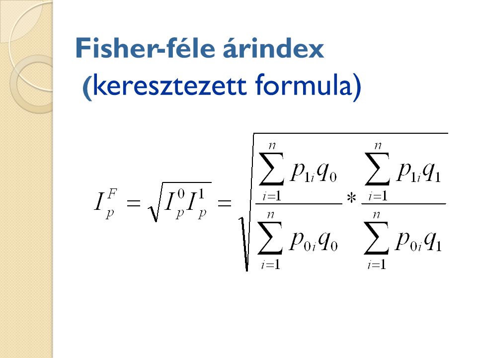 Fisher-féle árindex (keresztezett formula)