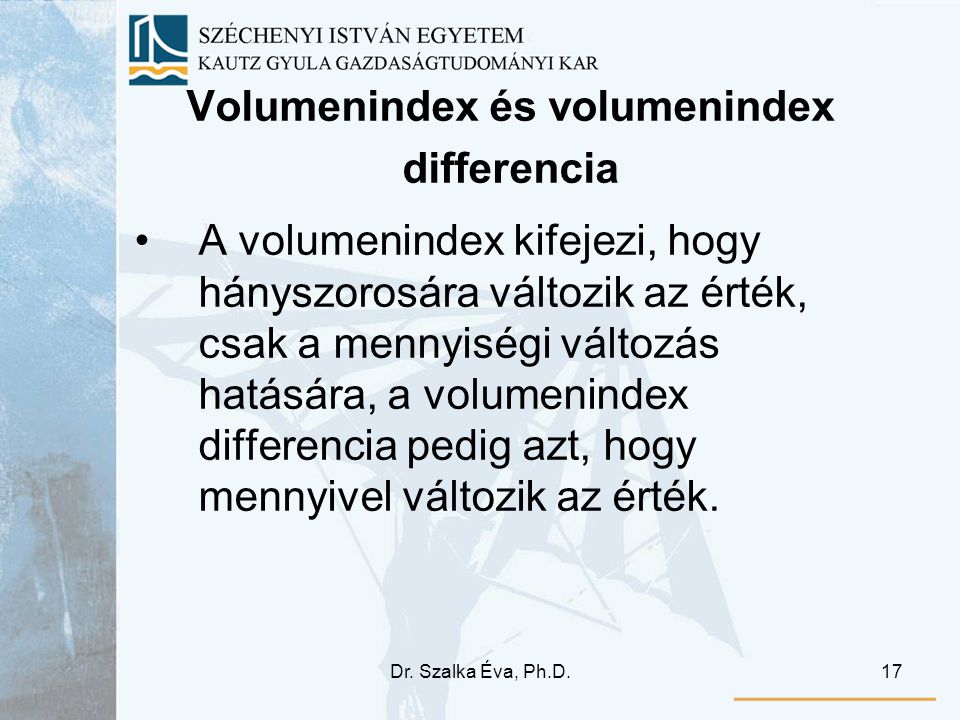 Volumenindex és volumenindex differencia