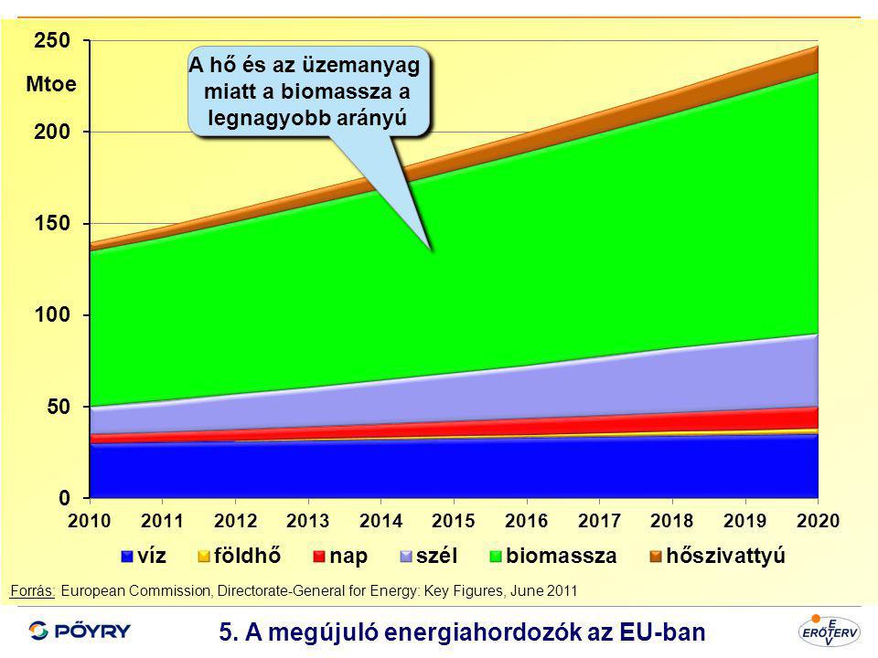 5. A megújuló energiahordozók az EU-ban