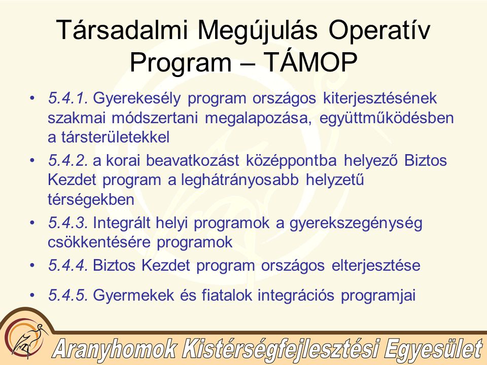 Társadalmi Megújulás Operatív Program – TÁMOP