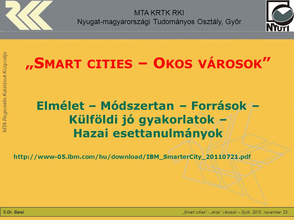 „Smart cities – Okos városok