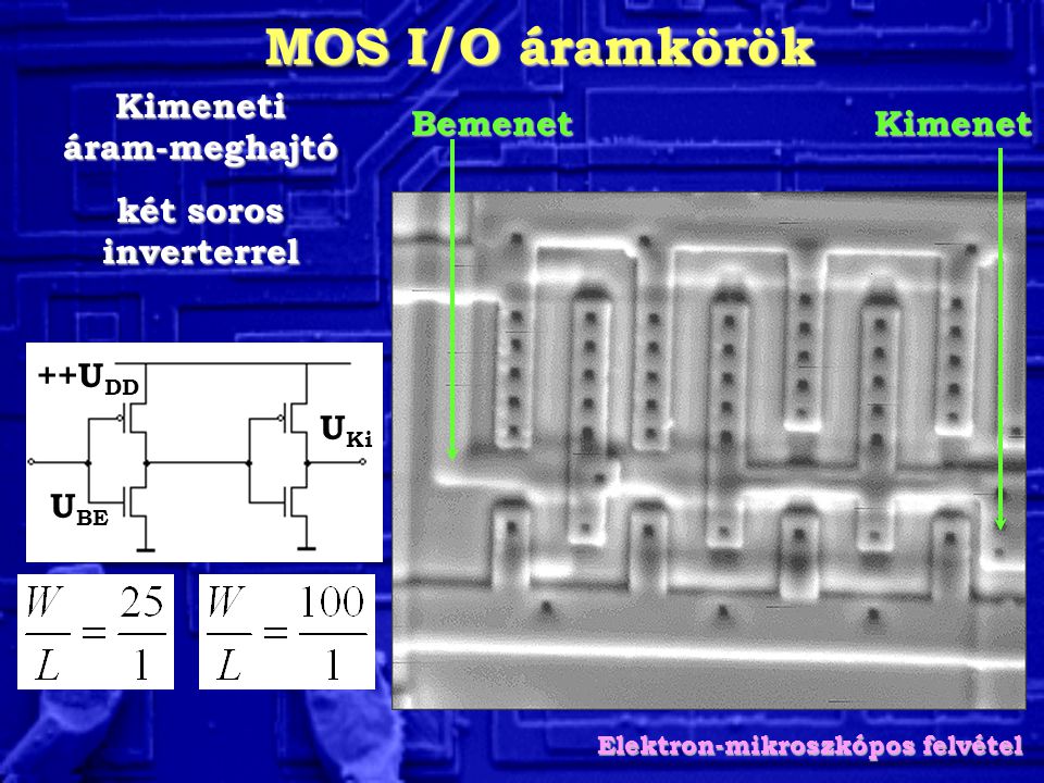Kimeneti áram-meghajtó Elektron-mikroszkópos felvétel