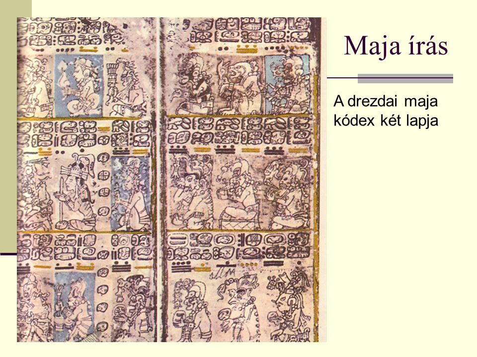 Maja írás A drezdai maja kódex két lapja