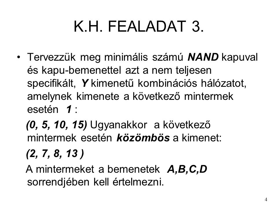 K.H. FEALADAT 3.