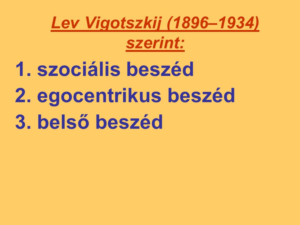 Lev Vigotszkij (1896–1934) szerint: