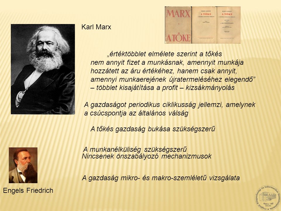 Karl Marx „értéktöbblet elmélete szerint a tőkés. nem annyit fizet a munkásnak, amennyit munkája. hozzátett az áru értékéhez, hanem csak annyit,