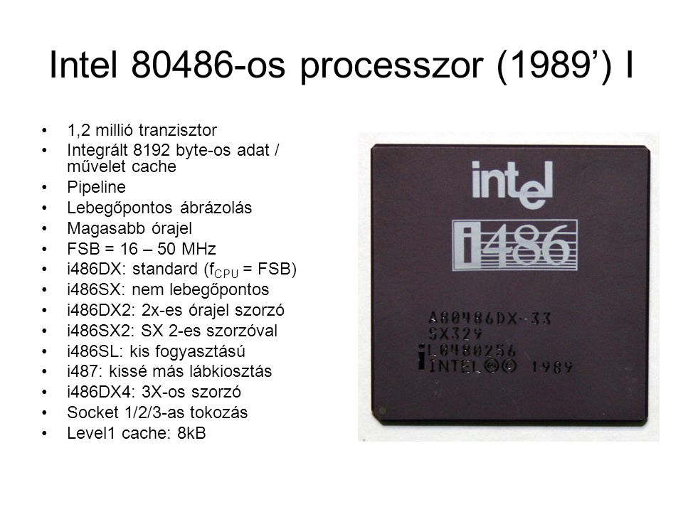 Intel os processzor (1989’) I