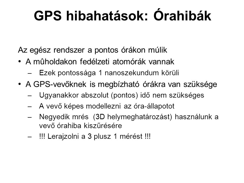GPS hibahatások: Órahibák