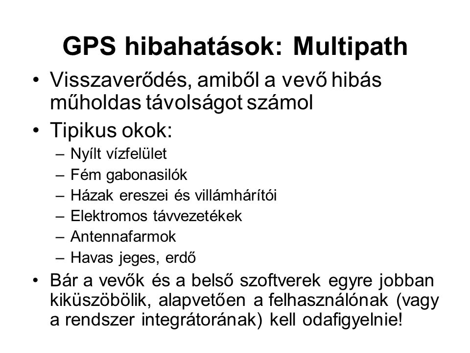 GPS hibahatások: Multipath