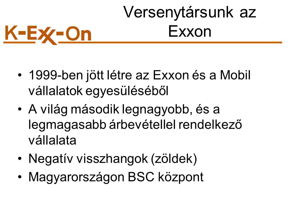 Versenytársunk az Exxon