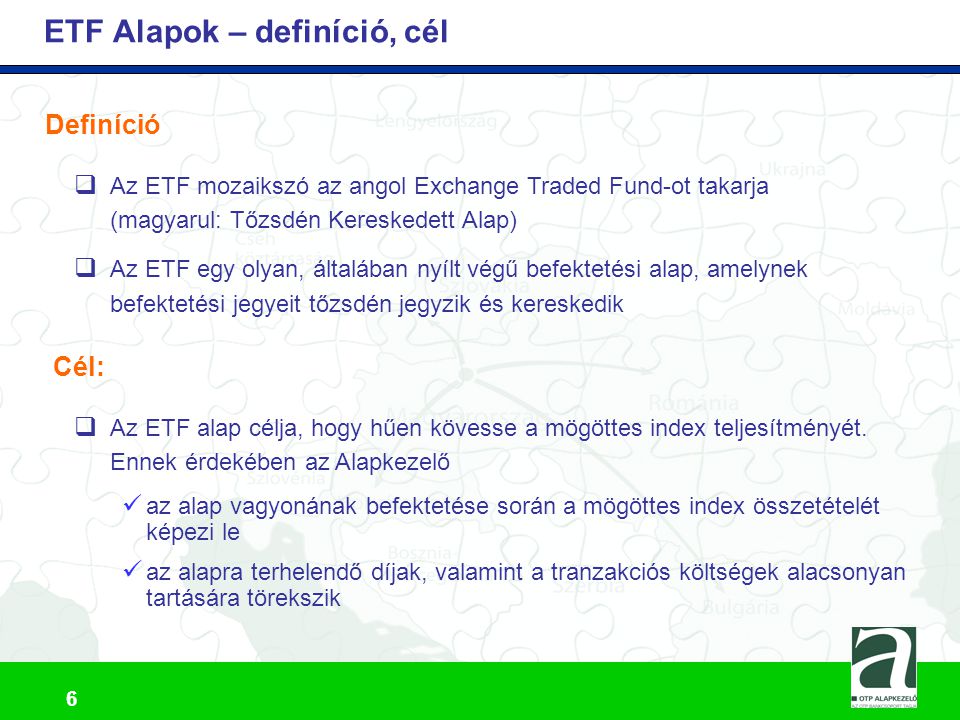 ETF Alapok – definíció, cél