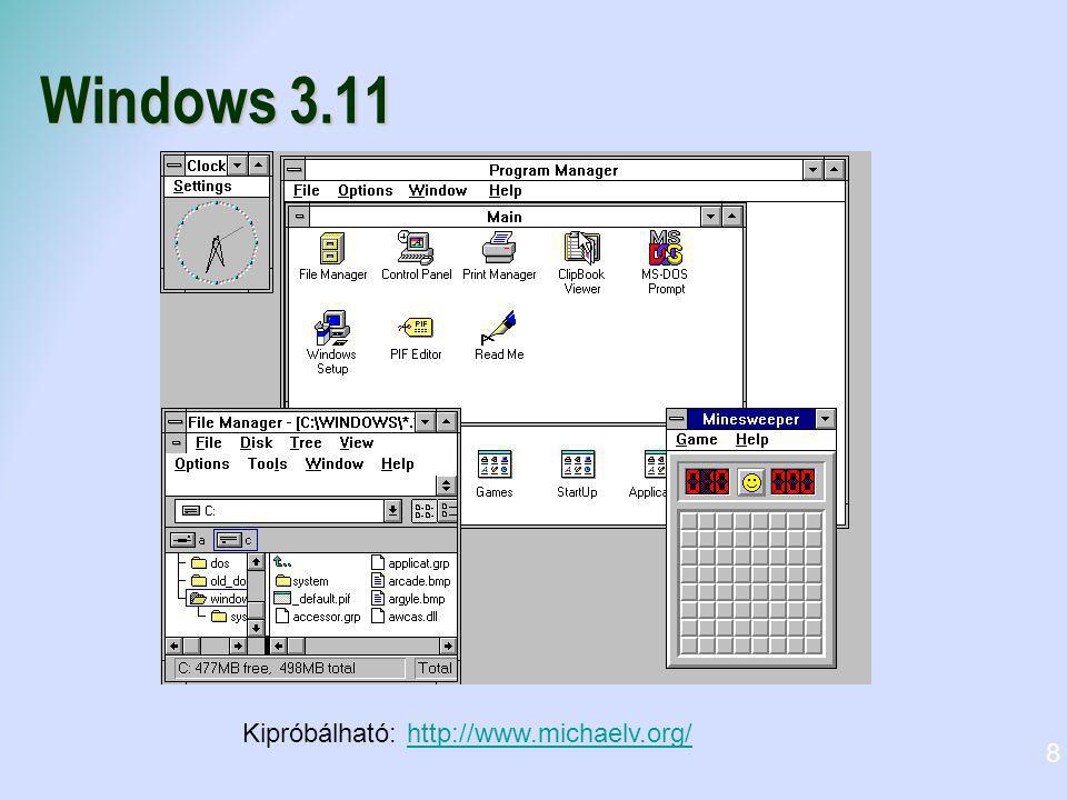 Windows 3.11 Kipróbálható: