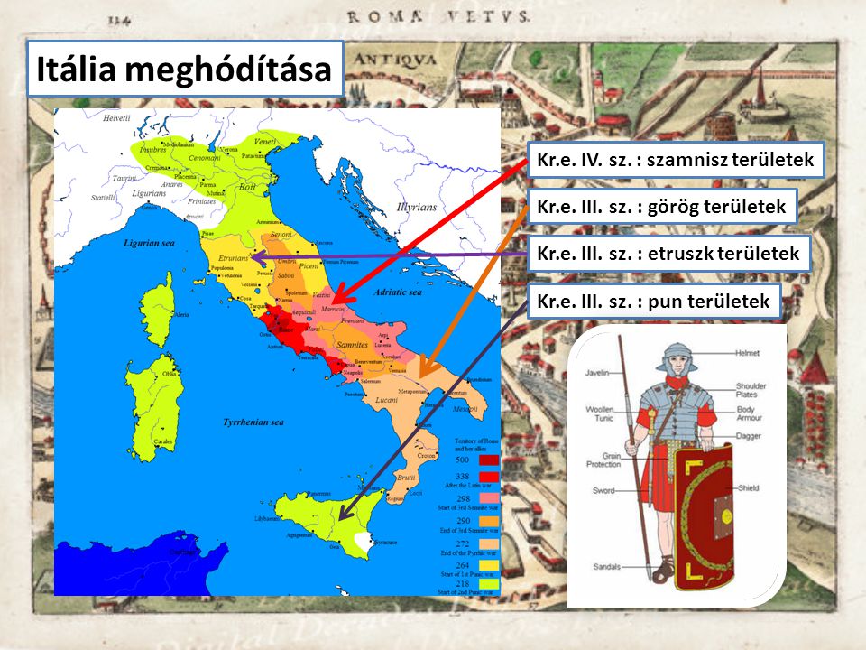 Itália meghódítása Kr.e. IV. sz. : szamnisz területek