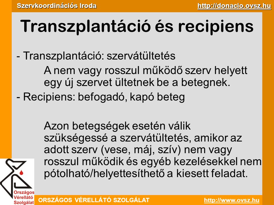Transzplantáció és recipiens