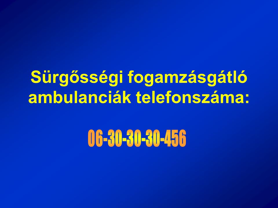 Sürgősségi fogamzásgátló ambulanciák telefonszáma: