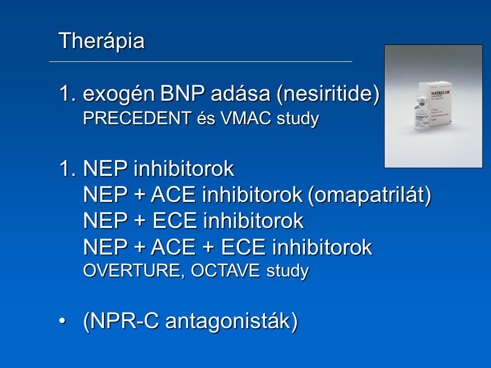 exogén BNP adása (nesiritide)