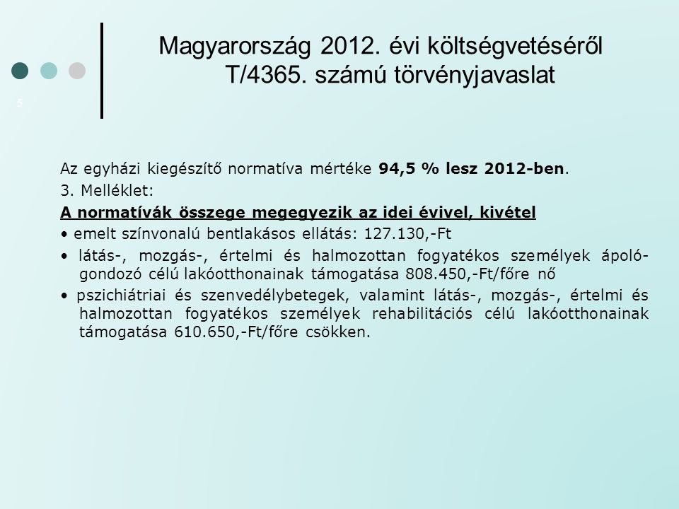 Magyarország évi költségvetéséről T/4365. számú törvényjavaslat
