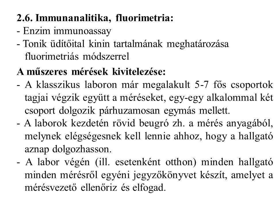 2.6. Immunanalitika, fluorimetria: