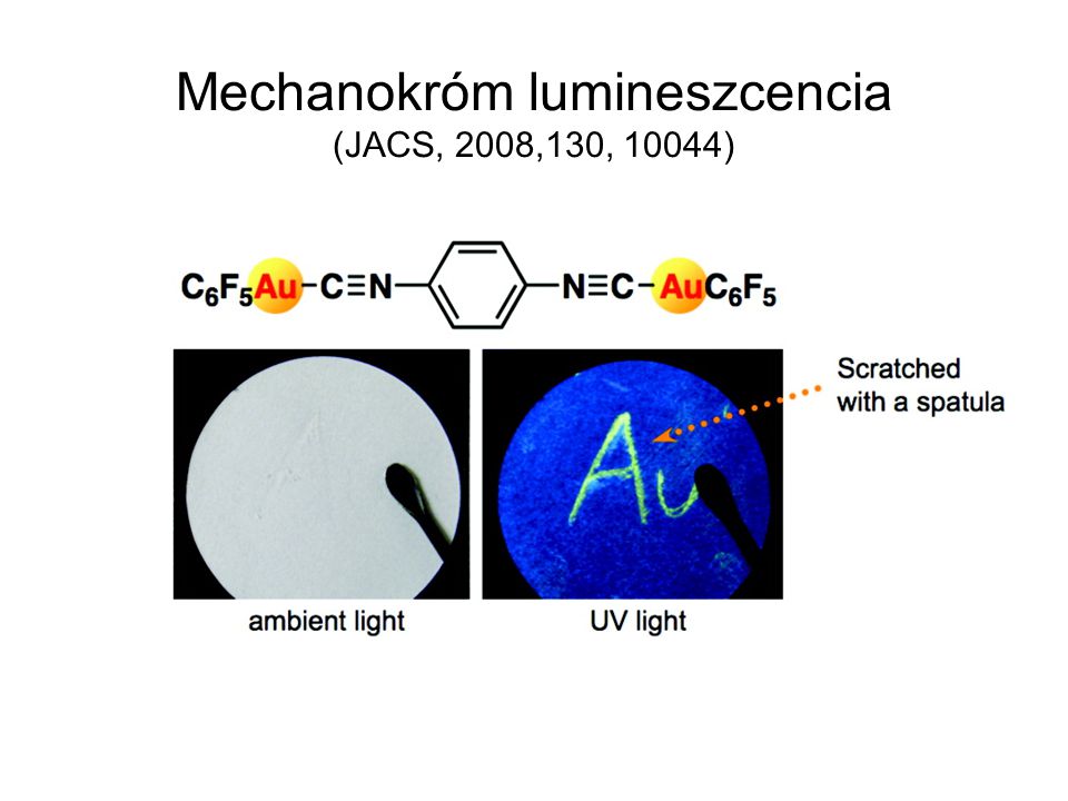 Mechanokróm lumineszcencia (JACS, 2008,130, 10044)