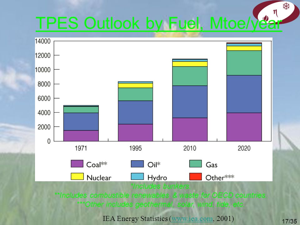 TPES Outlook by Fuel, Mtoe/year