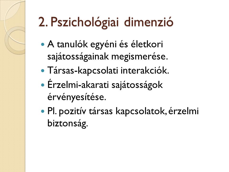 2. Pszichológiai dimenzió