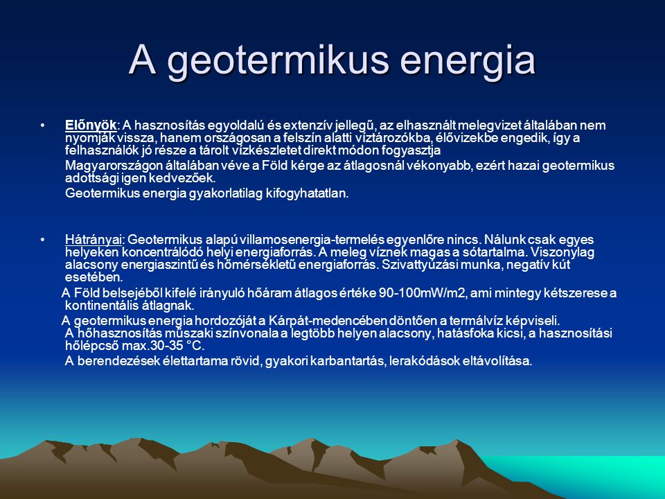 A geotermikus energia