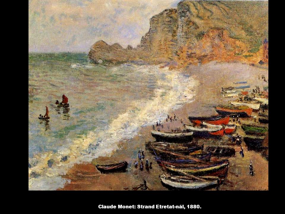 Claude Monet: Strand Etretat-nál, 1880.
