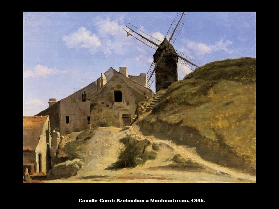 Camille Corot: Szélmalom a Montmartre-on, 1845.