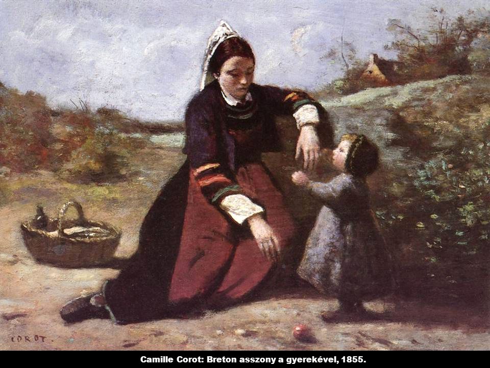 Camille Corot: Breton asszony a gyerekével, 1855.
