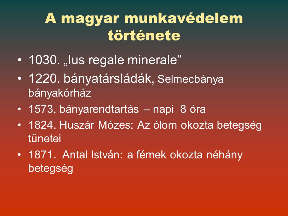 A magyar munkavédelem története