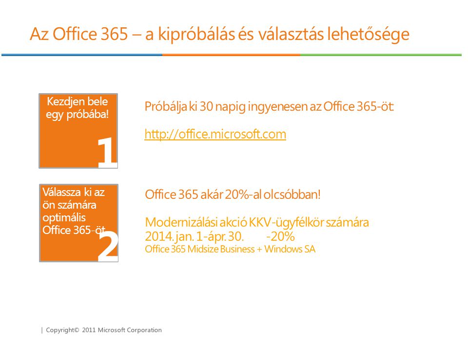 Az Office 365 – a kipróbálás és választás lehetősége