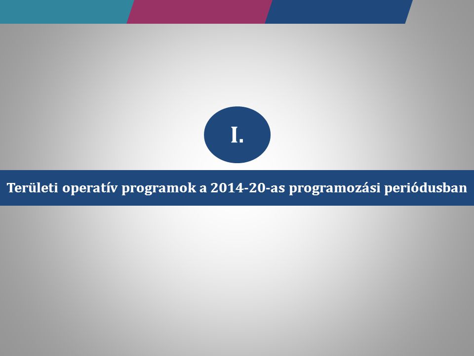 Területi operatív programok a as programozási periódusban