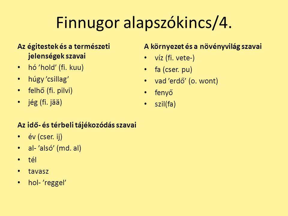 Finnugor alapszókincs/4.
