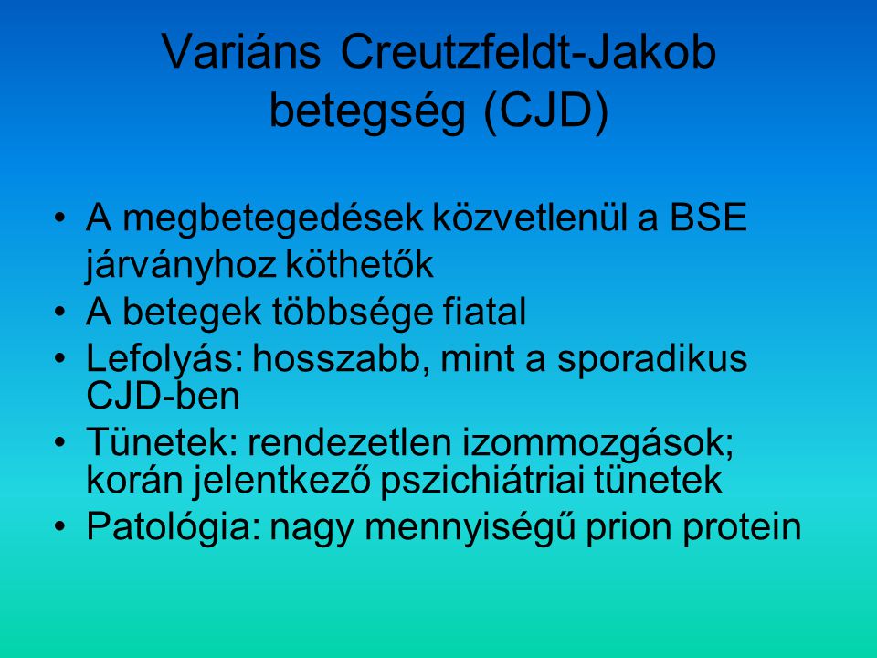 Variáns Creutzfeldt-Jakob betegség (CJD)