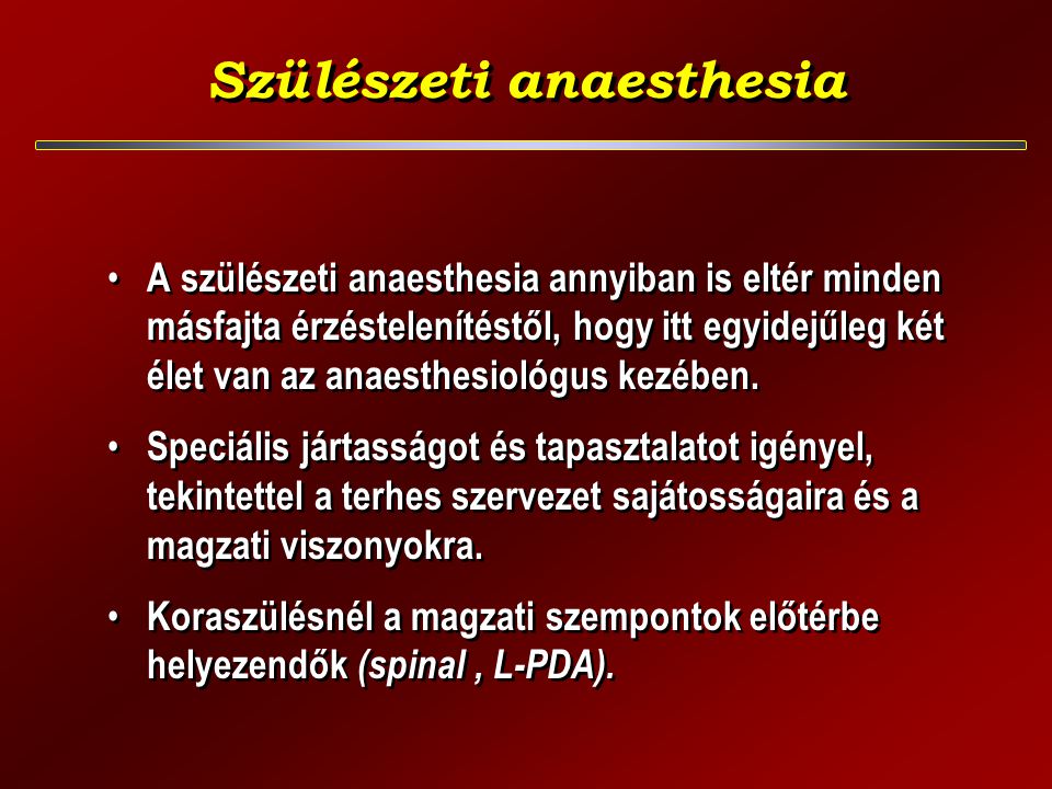 Szülészeti anaesthesia