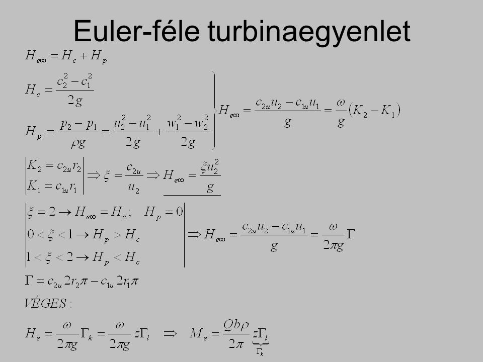 Euler-féle turbinaegyenlet