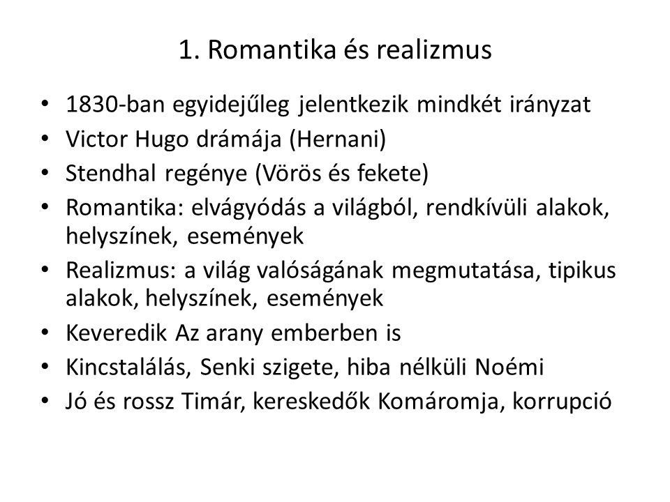 1. Romantika és realizmus