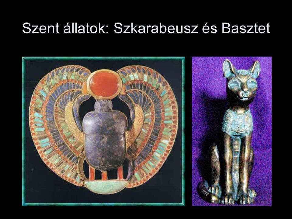 Szent állatok: Szkarabeusz és Basztet