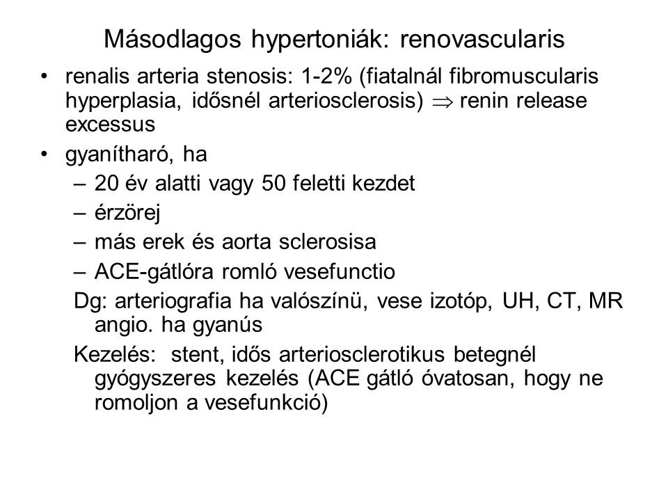 Másodlagos hypertoniák: renovascularis