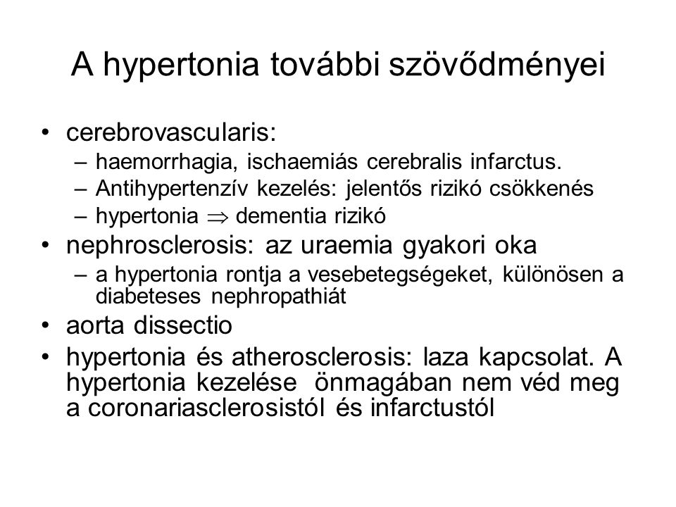 A hypertonia további szövődményei