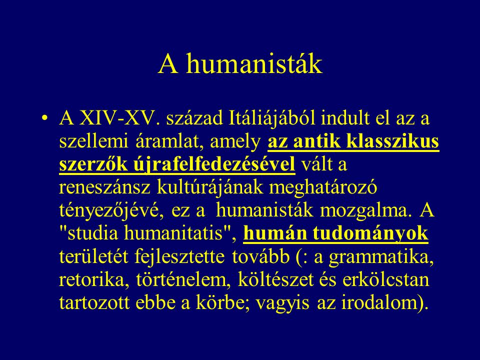 A humanisták