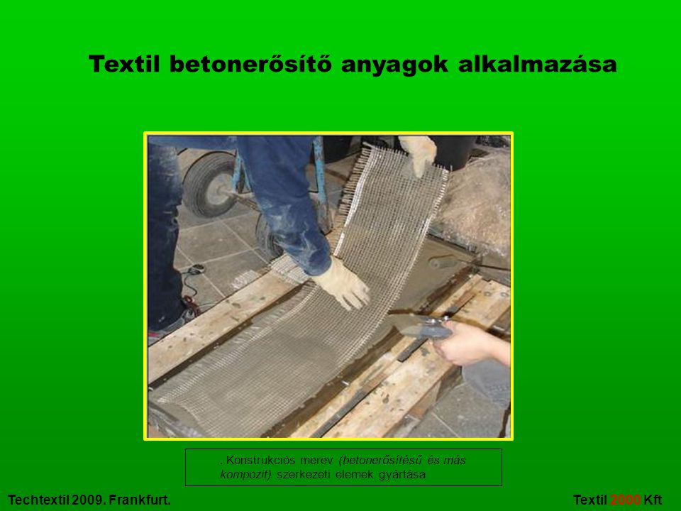 Textil betonerősítő anyagok alkalmazása