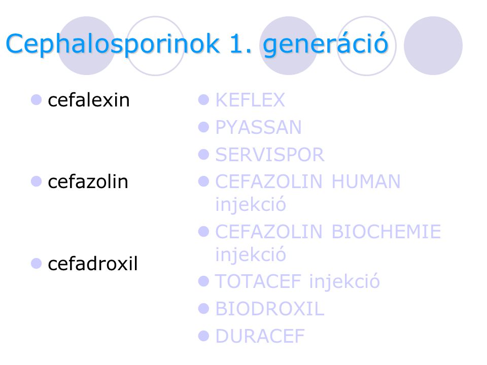 Cephalosporinok 1. generáció