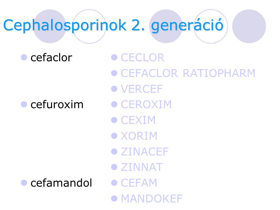 Cephalosporinok 2. generáció