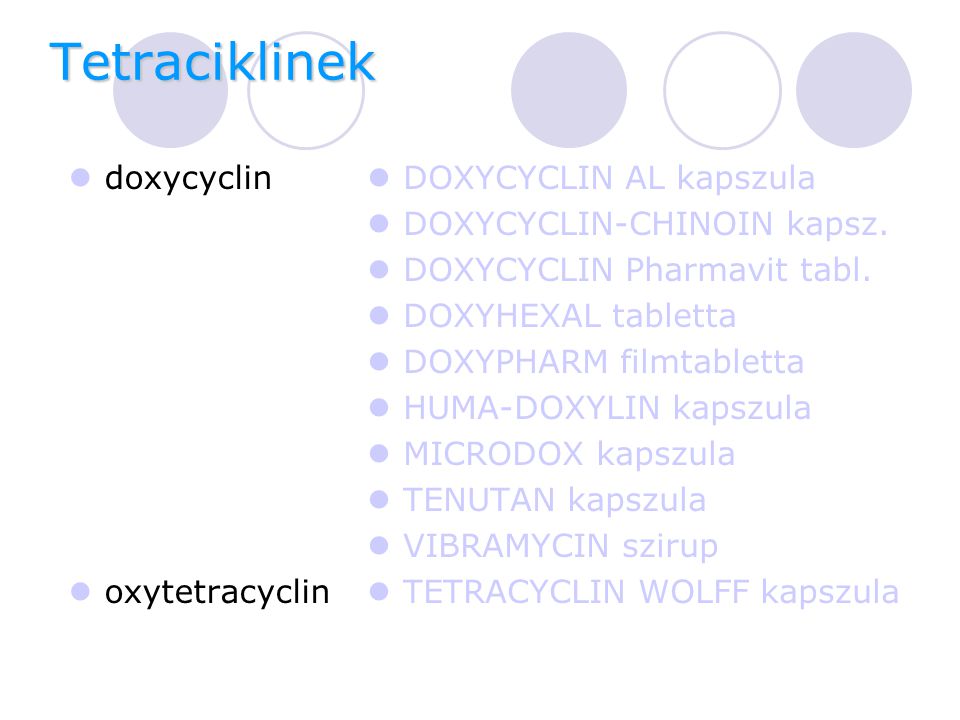 Tetraciklinek doxycyclin oxytetracyclin DOXYCYCLIN AL kapszula