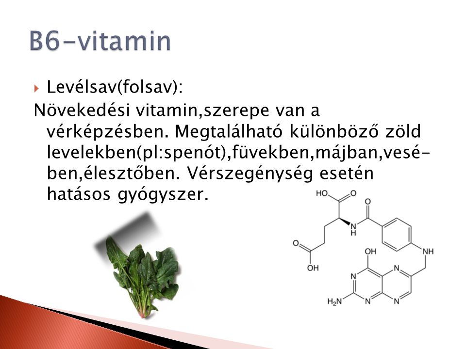 B6-vitamin Levélsav(folsav):