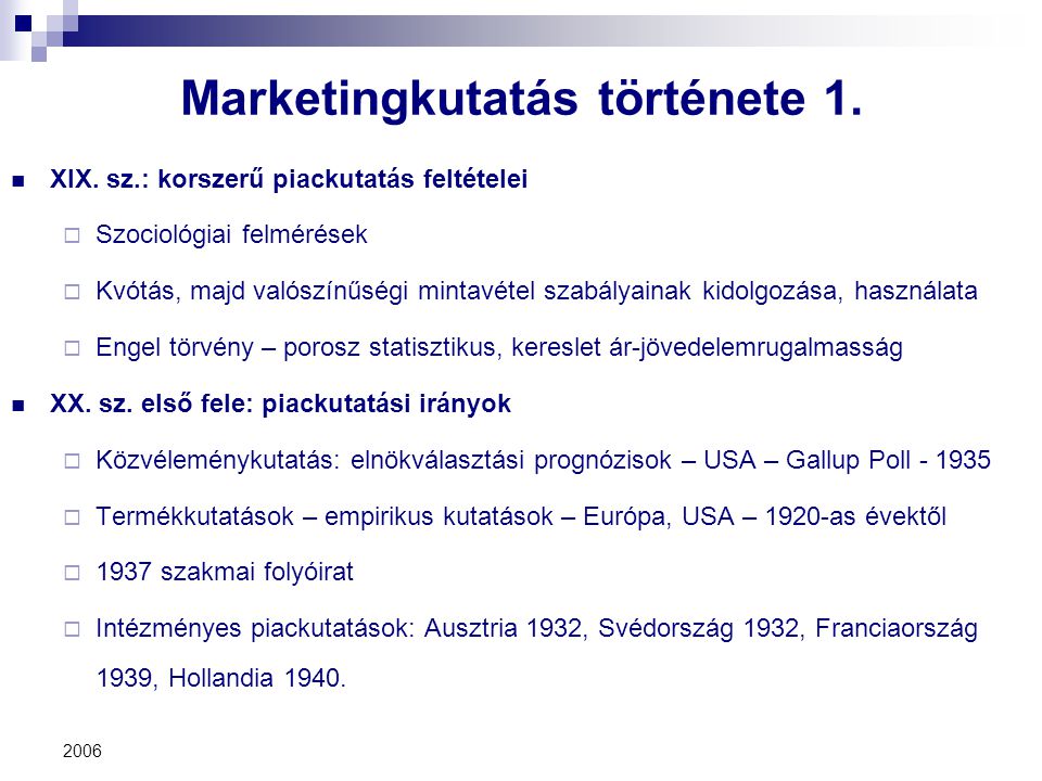 Marketingkutatás története 1.