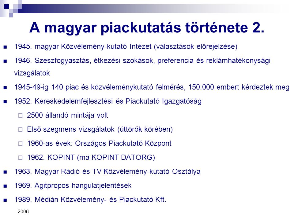 A magyar piackutatás története 2.